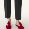 Aksamitne klapki Midnight Step z kokardą