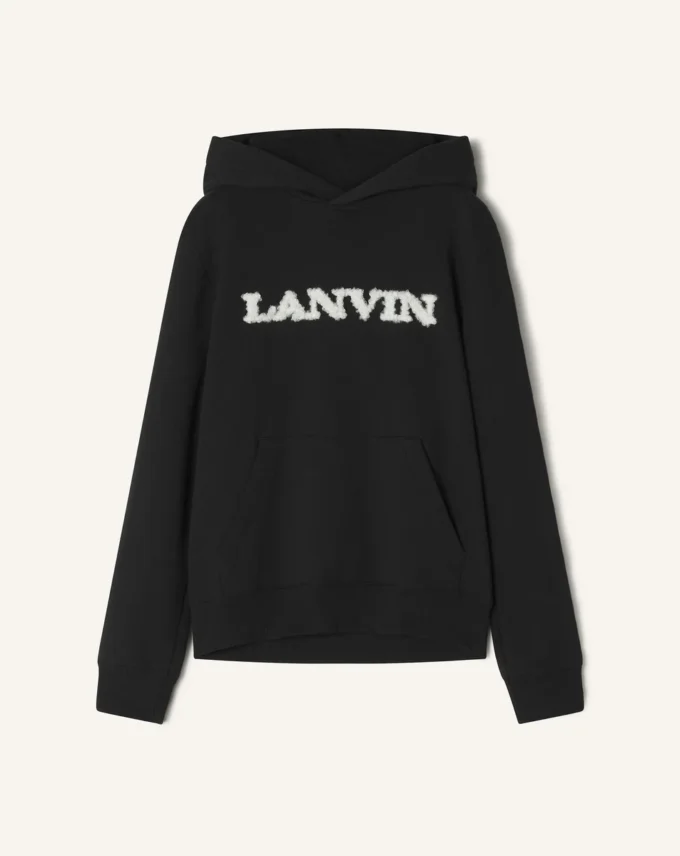 Bluza z kapturem Lanvin z bawełny i owczej skóry Bluza z kapturem Lanvin z bawełny i owczej skóry