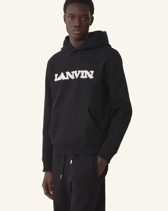 Bluza z kapturem Lanvin z bawełny i owczej skóry Bluza z kapturem Lanvin z bawełny i owczej skóry