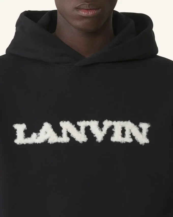 Bluza z kapturem Lanvin z bawełny i owczej skóry Bluza z kapturem Lanvin z bawełny i owczej skóry
