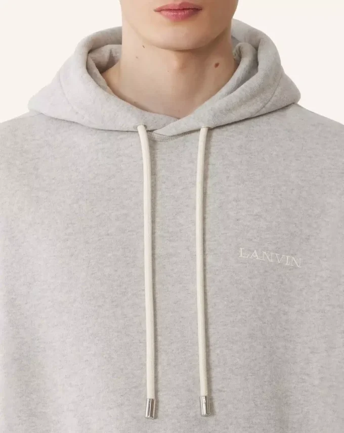 Bluza z kapturem z bawełnianego polaru i kaszmiru Bluza z kapturem z bawełnianego polaru i kaszmiru