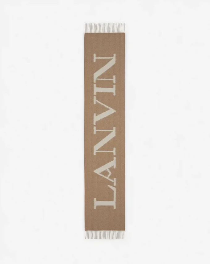 Chusta wełniana z frędzlami Lanvin Signature Chusta wełniana z frędzlami Lanvin Signature