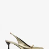 Czółenka Lanvin Bow Slingback z pękniętej metalicznej skóry Czółenka Lanvin Bow Slingback z pękniętej metalicznej skóry