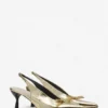 Czółenka Lanvin Bow Slingback z pękniętej metalicznej skóry Czółenka Lanvin Bow Slingback z pękniętej metalicznej skóry