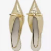 Czółenka Lanvin Bow Slingback z pękniętej metalicznej skóry Czółenka Lanvin Bow Slingback z pękniętej metalicznej skóry