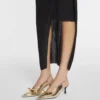 Czółenka Lanvin Bow Slingback z pękniętej metalicznej skóry Czółenka Lanvin Bow Slingback z pękniętej metalicznej skóry