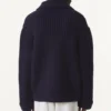 Oversize’owy wełniany płaszcz typu peacoat