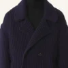 Oversize’owy wełniany płaszcz typu peacoat