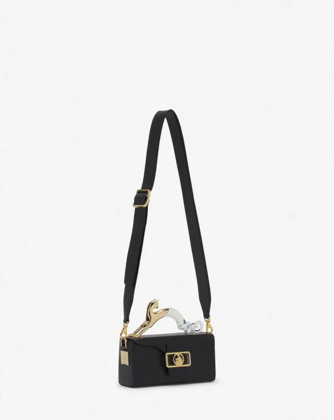 Pencil Cat Nano Leather Bag z dwumateriałowym kotem