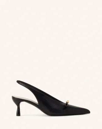 Skórzane czółenka Lanvin Bow Slingback