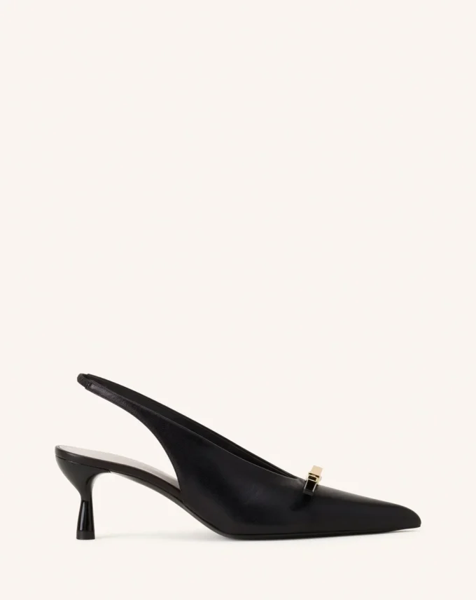 Skórzane czółenka Lanvin Bow Slingback