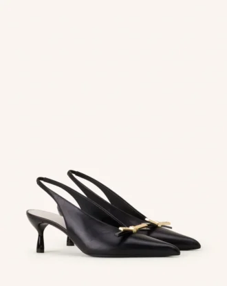 Skórzane czółenka Lanvin Bow Slingback