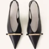 Skórzane czółenka Lanvin Bow Slingback
