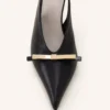Skórzane czółenka Lanvin Bow Slingback