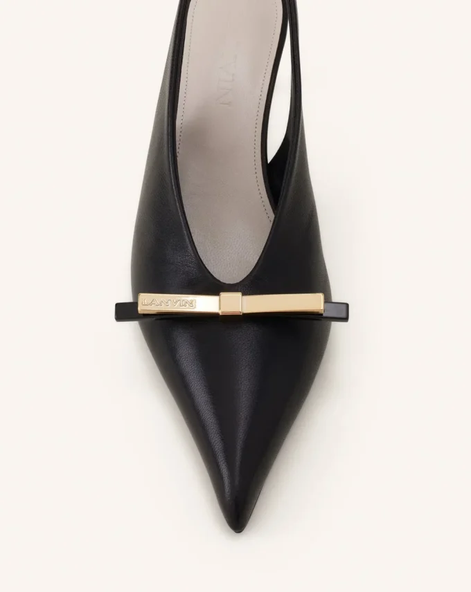 Skórzane czółenka Lanvin Bow Slingback