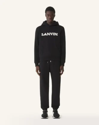 Bluza z kapturem Lanvin z bawełny i owczej skóry