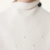 Sweter wełniany bez rękawów z diamentowymi detalami Sweter wełniany bez rękawów z diamentowymi detalami
