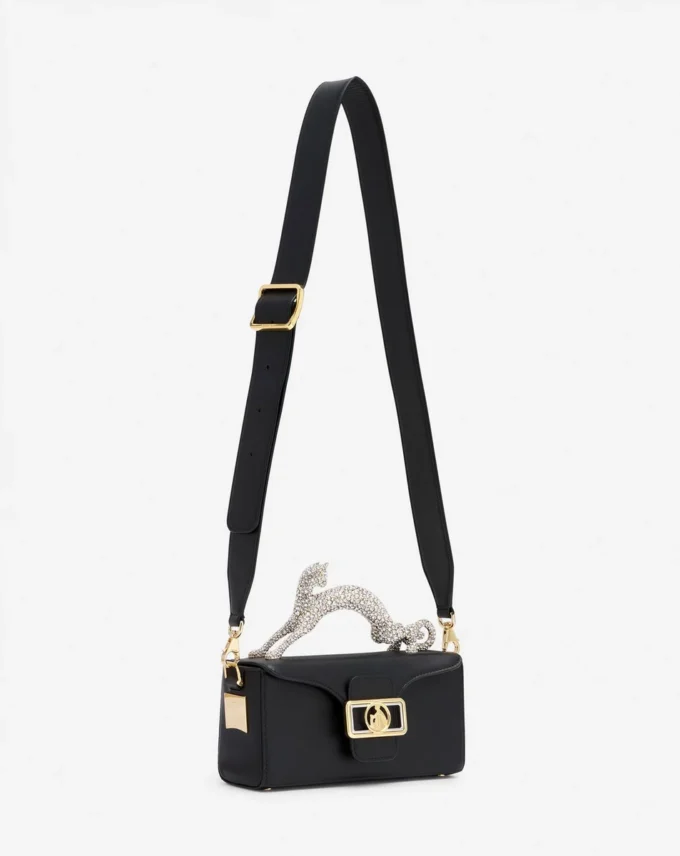 Torba Nano Pencil Cat z skóry i kryształów