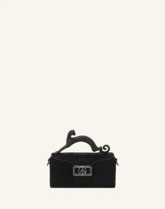 Torba Pencil Cat Nano Leather Bag z efektem kucyka i kryształkami
