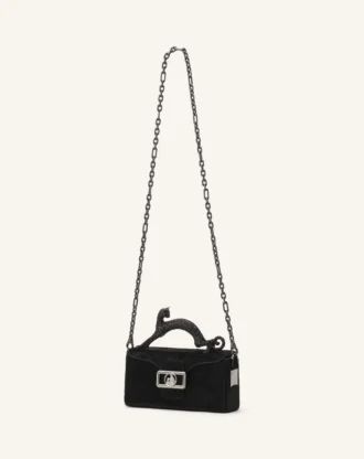 Torba Pencil Cat Nano Leather Bag z efektem kucyka i kryształkami