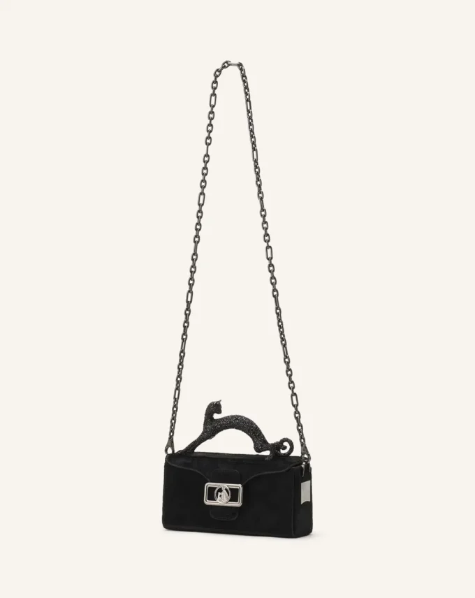 Torba Pencil Cat Nano Leather Bag z efektem kucyka i kryształkami Torba Pencil Cat Nano Leather Bag z efektem kucyka i kryształkami