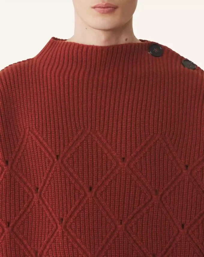 Wełniany sweter z diamentowym detalem Wełniany sweter z diamentowym detalem